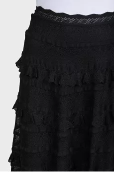 Black fitted skirt with ruffles