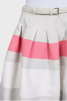 Striped skirt with belt