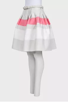 Striped skirt with belt