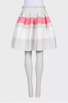 Striped skirt with belt