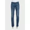 Men's blue straight-leg jeans