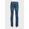 Men's blue straight-leg jeans