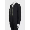 Black loose-fitting blouse with decoration