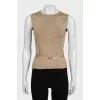 Silk bodycon top with zip and tag