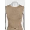Silk bodycon top with zip and tag