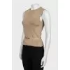 Silk bodycon top with zip and tag