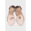 Beige suede heeled sandals