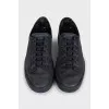 Men's black leather sneakers