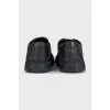 Men's black leather sneakers
