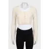 Cropped white cardigan
