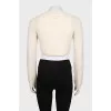 Cropped white cardigan