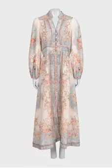 Fitted maxi dress with print
