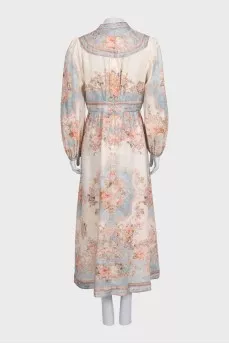 Fitted maxi dress with print