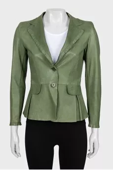 Green leather jacket