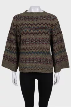 Loose-fitting jumper with wide sleeves
