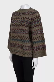 Loose-fitting jumper with wide sleeves