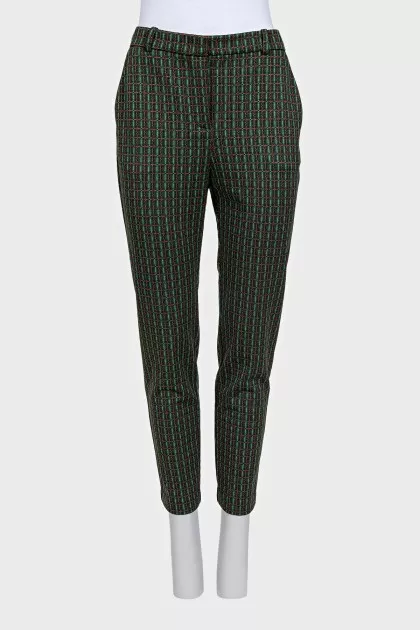 Tapered trousers with a print