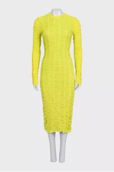 Green draped dress with tag