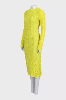 Green draped dress with tag