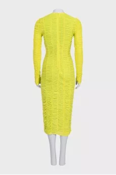 Green draped dress with tag