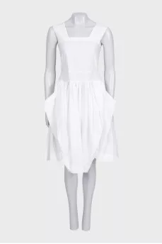 White vintage sundress with buttons