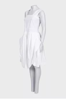 White vintage sundress with buttons