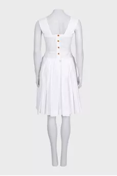 White vintage sundress with buttons