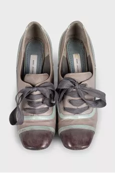 Brown lace-up ankle boots