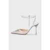 White slingbacks with decor