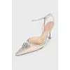 White slingbacks with decor