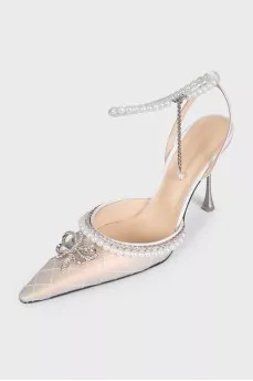 White slingbacks with decor