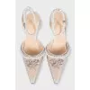 White slingbacks with decor