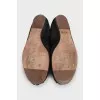Leather ballet flats with crystals