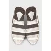 High-top leather sneakers with drawstrings