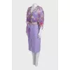 Purple dress with a printed blouse
