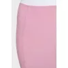 Pink silk skirt with a straight cut