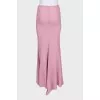 Pink silk skirt with a straight cut