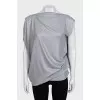Gray blouse with gathered back