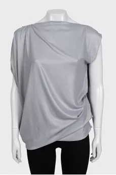 Gray blouse with gathered back