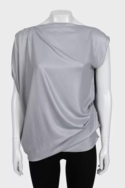Gray blouse with gathered back