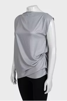 Gray blouse with gathered back