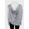 Gray blouse with gathered back
