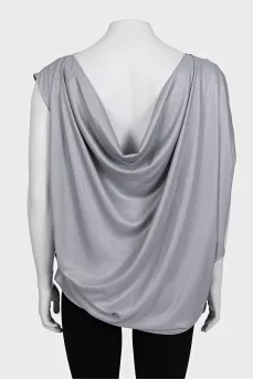 Gray blouse with gathered back