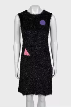 Black dress with contrasting stripes