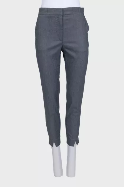 Grey tapered high-waist trousers