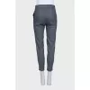 Grey tapered high-waist trousers
