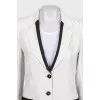 White straight-cut coat with pockets