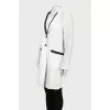 White straight-cut coat with pockets