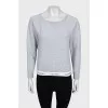Gray sweatshirt with contrasting elastic waistband