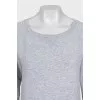 Gray sweatshirt with contrasting elastic waistband